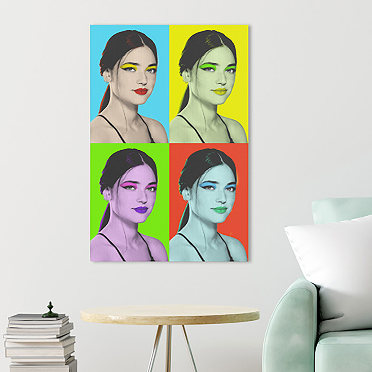 tela pop art stile andy warhol 4 riquadri