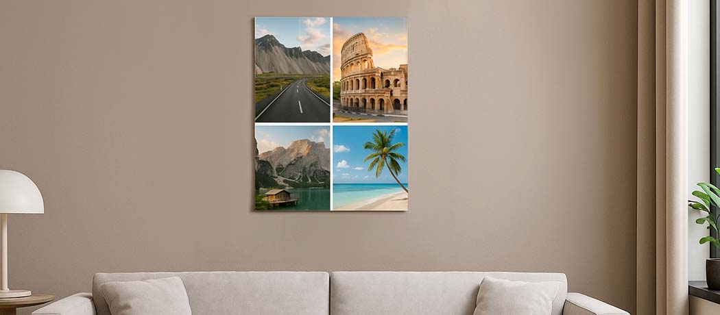 plexiglass collage con foto vacanze